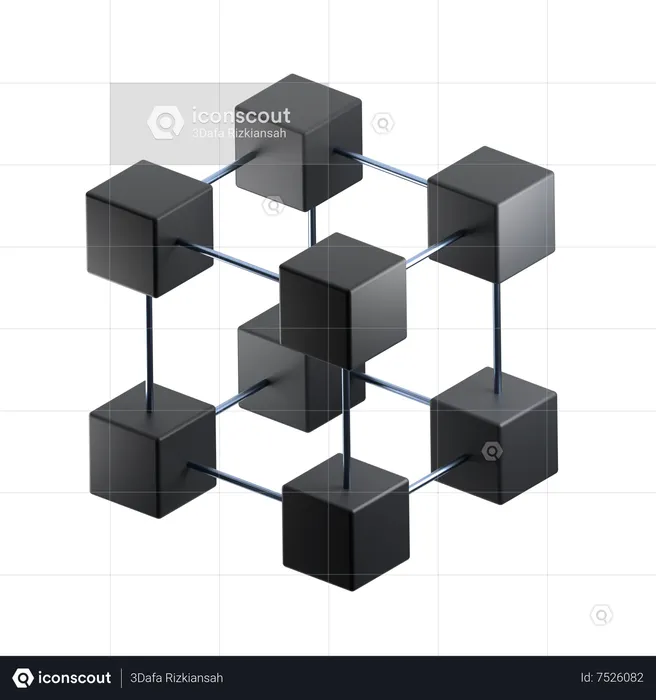 Chaîne de blocs  3D Icon