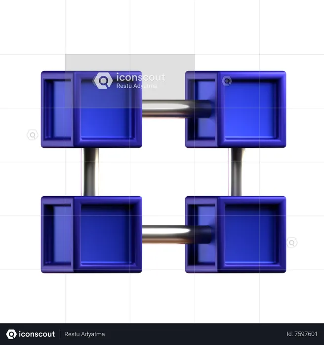 Chaîne de blocs  3D Icon