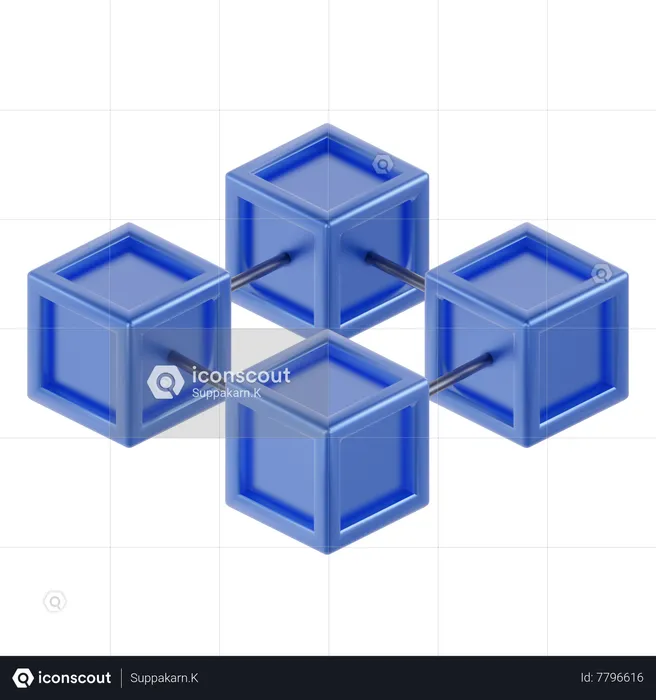 Chaîne de blocs  3D Icon