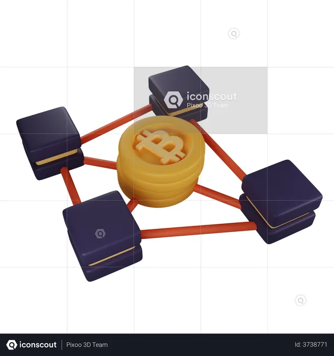 Blockchain Connection  3D Illustration