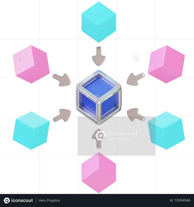 Blockchain Money  3D Icon