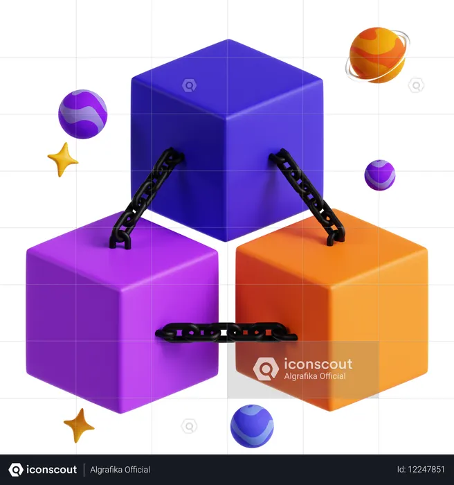 Blockchain-Netzwerk  3D Icon