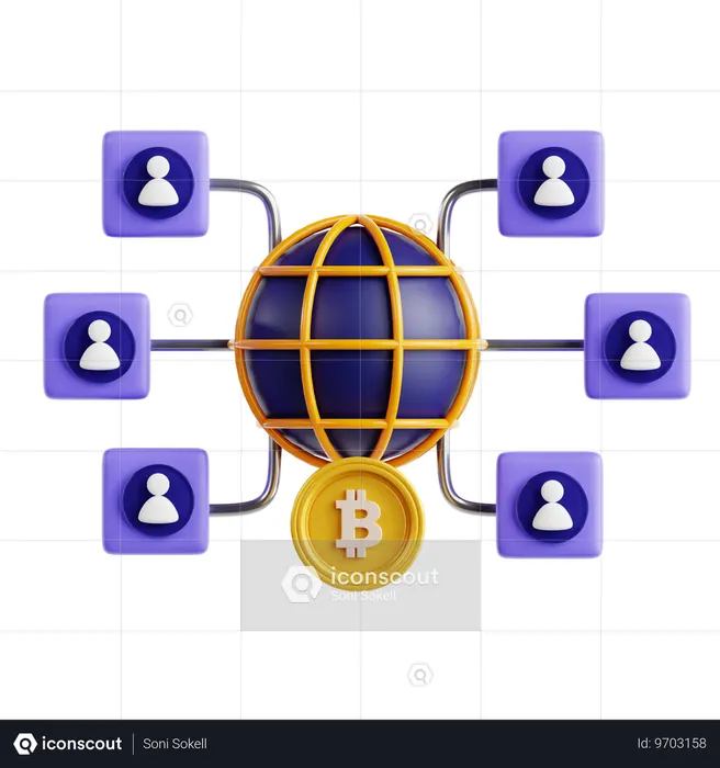 Blockchain-Netzwerk  3D Icon