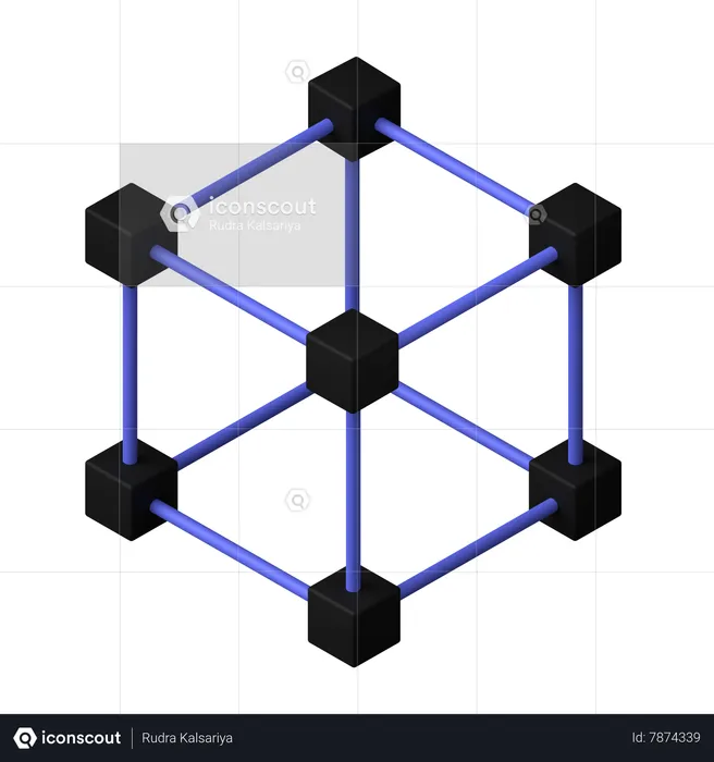 Blockchain Node  3D Icon