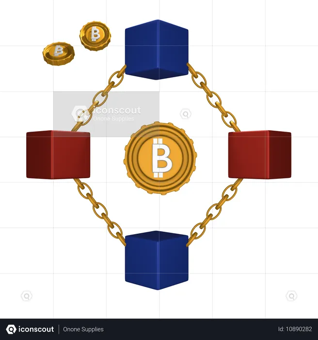 Blockchain público  3D Icon