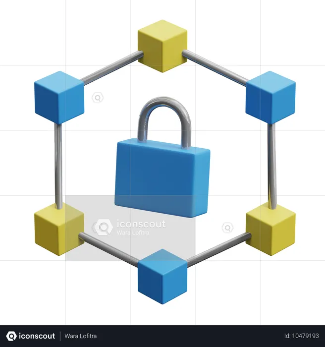 Blockchain-Schutz  3D Icon