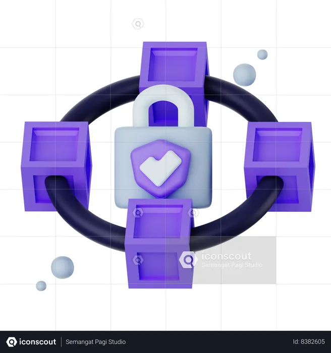 Blockchain Security  3D Icon