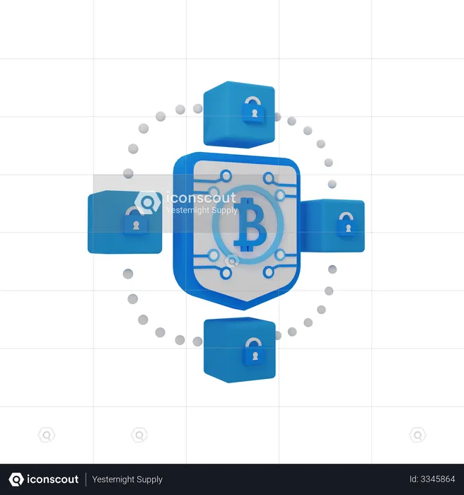 Blockchain-Sicherheit  3D Illustration