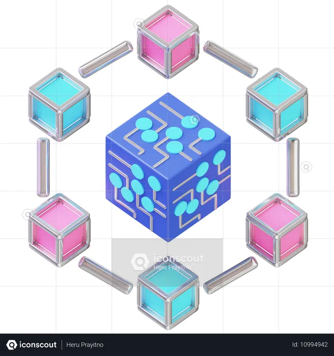 Blockchain System  3D Icon