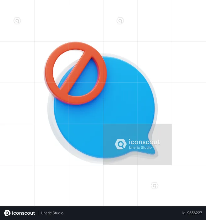 Blocked Chat  3D Icon