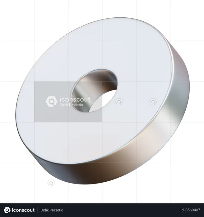 Blocked Circle With Hole  3D Icon
