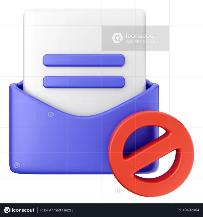 Blockieren von Spam-Mails im Internet  3D Icon