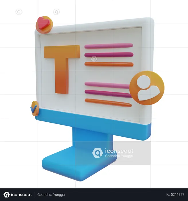 Blogging  3D Icon