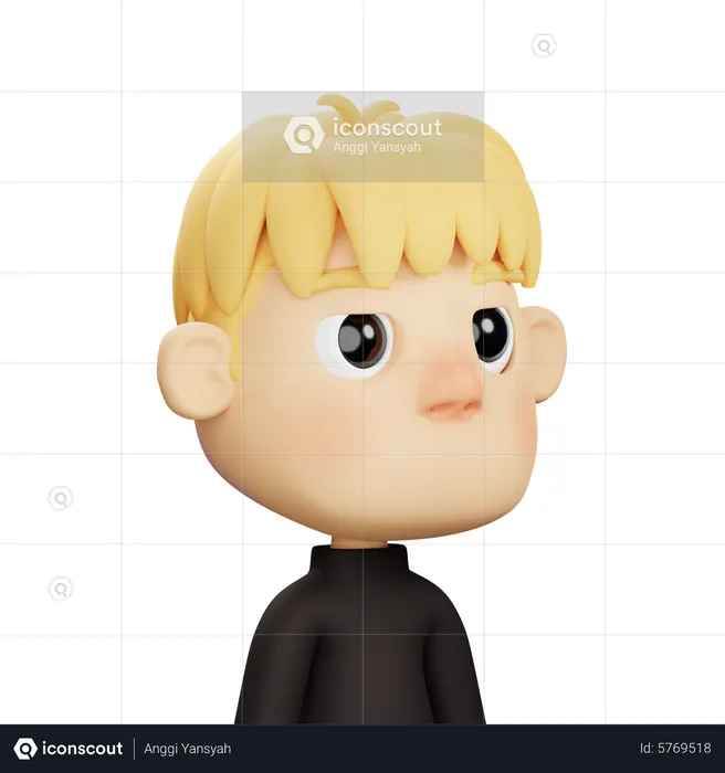 Mâle blond  3D Icon