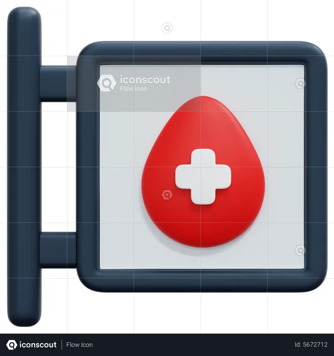 Blood Bank Signboard  3D Icon