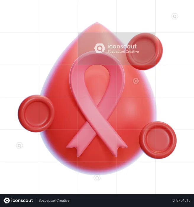 Blood Cancer Ribbon  3D Icon