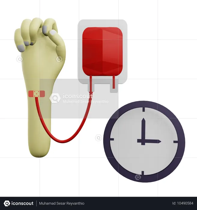 Blood Donation Time  3D Icon