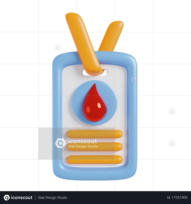 Blood Donor Card  3D Icon