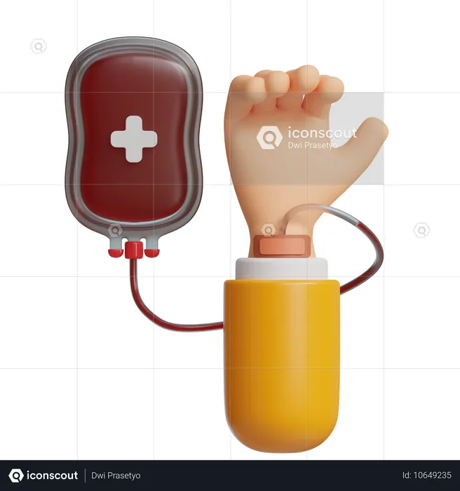 Blood donor inject  3D Icon