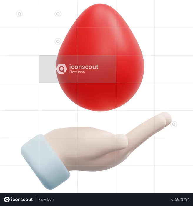 Blood Drop Hand  3D Icon