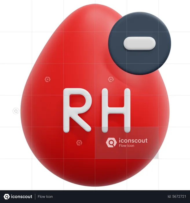 Blood Rh Negative  3D Icon
