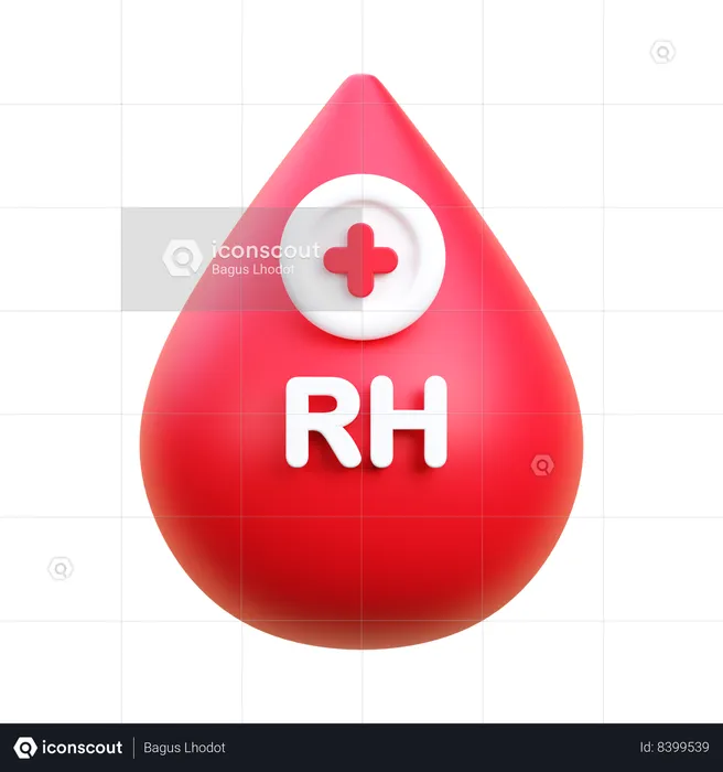 Blood Rh Positive  3D Icon