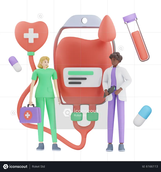 Blood Test  3D Illustration