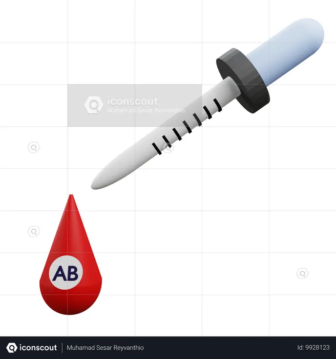 血液型ABドロップ  3D Icon