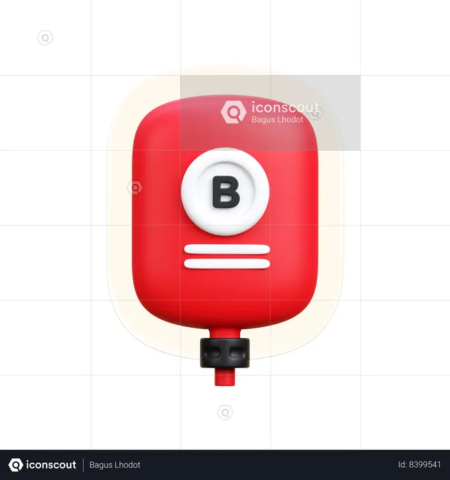 Blood Type  B  3D Icon