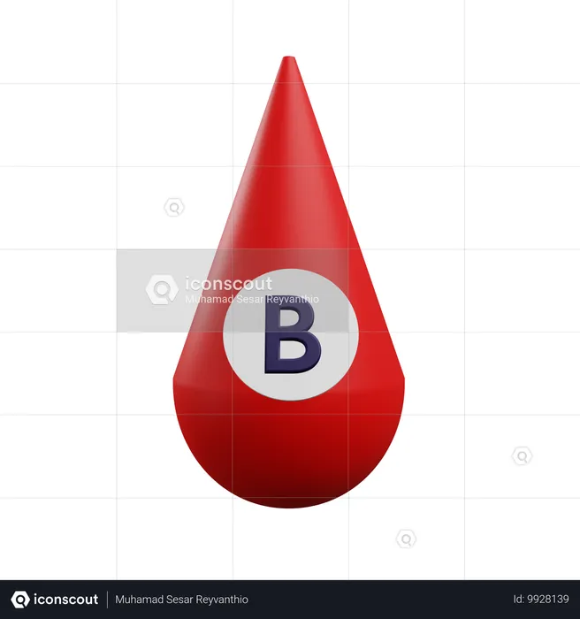 Blood Type B  3D Icon