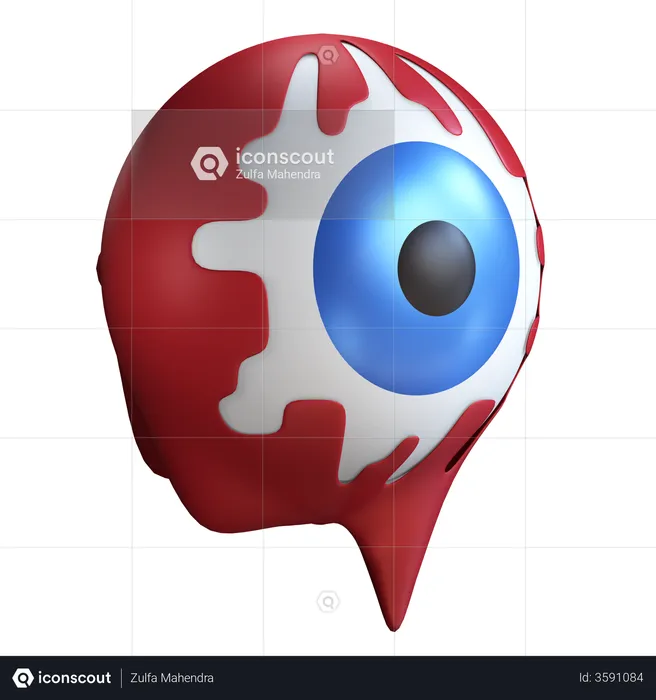 Bloody Eyeball  3D Illustration