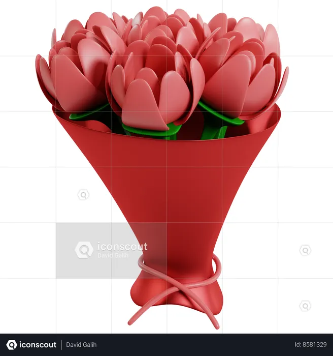 Blooming Love Bouquet  3D Icon