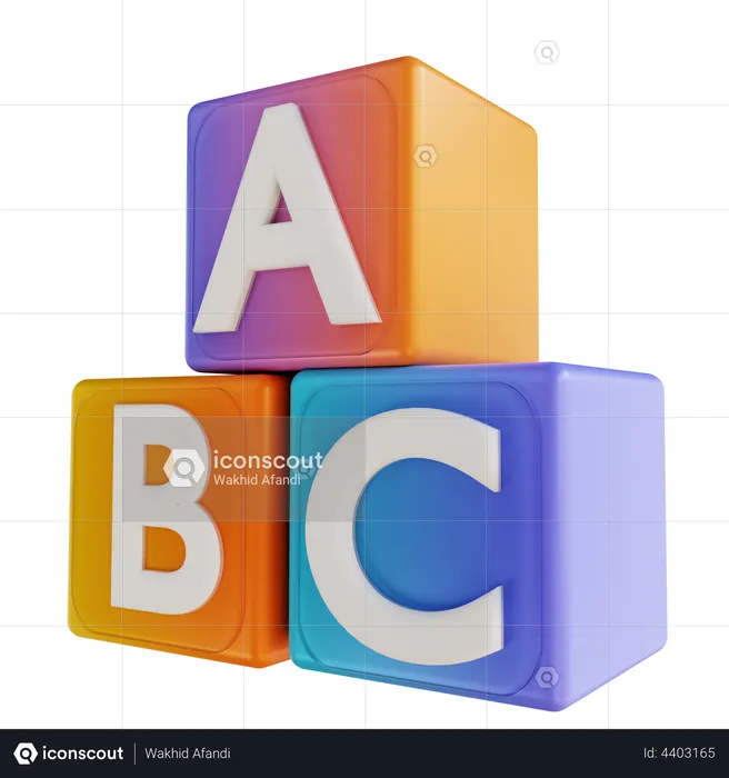 Bloque de alfabeto  3D Illustration