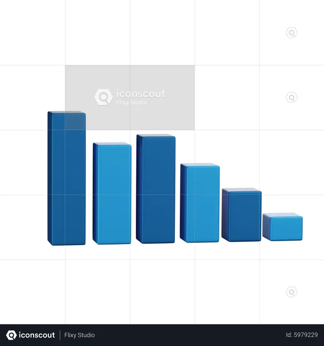 Bloque de gráfico de tendencia bajista  3D Icon