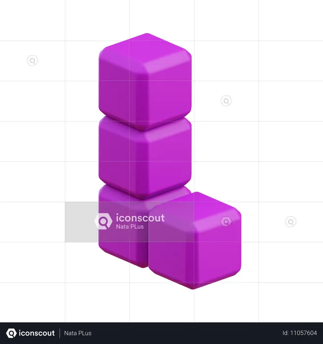 Bloque de Tetris en forma de L 9  3D Icon