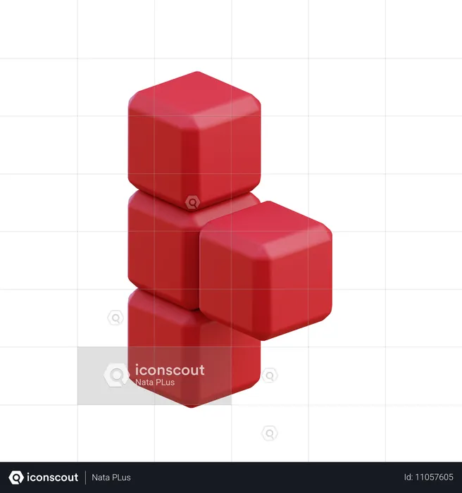 Bloque de Tetris en forma de T  3D Icon