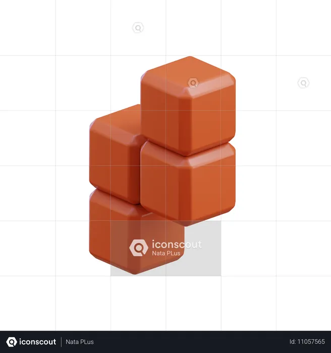 Bloque de Tetris en zigzag con forma de Z2  3D Icon