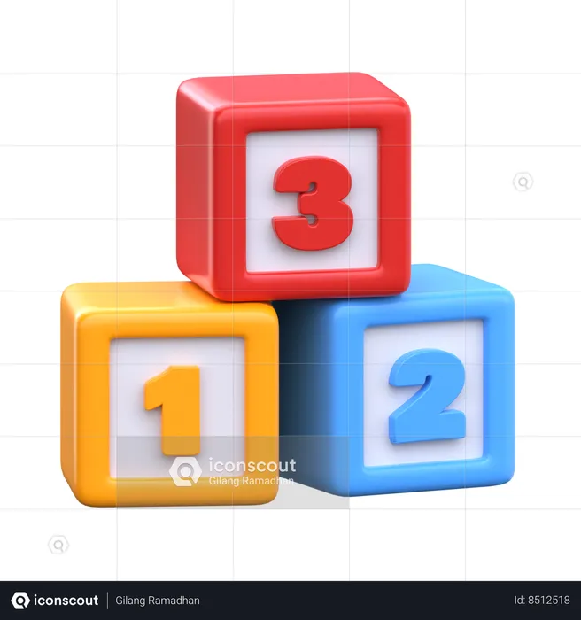 Bloque de números  3D Icon