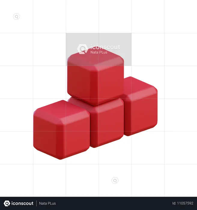 Bloque de Tetris en forma de T8  3D Icon