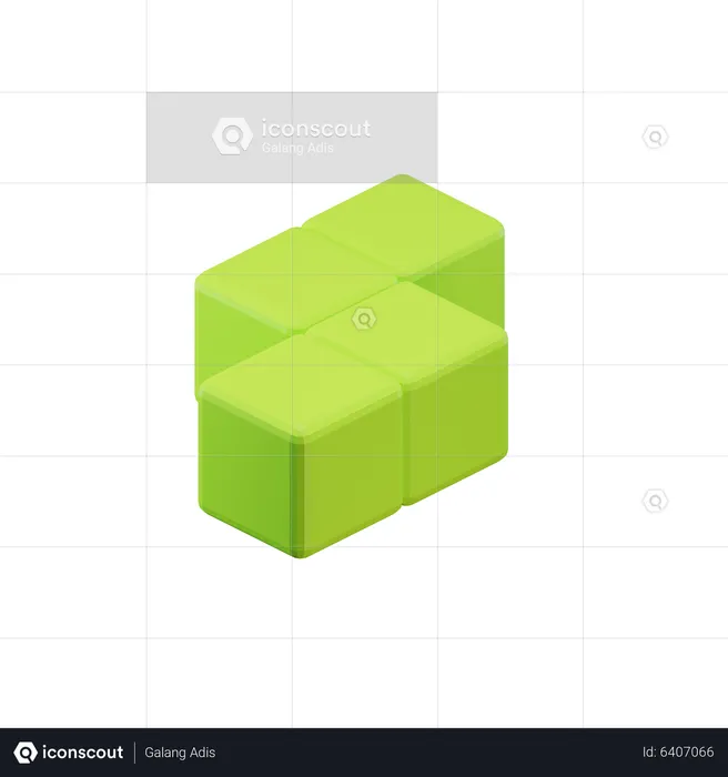 Bloque de Tetris en zigzag en forma de Z  3D Icon