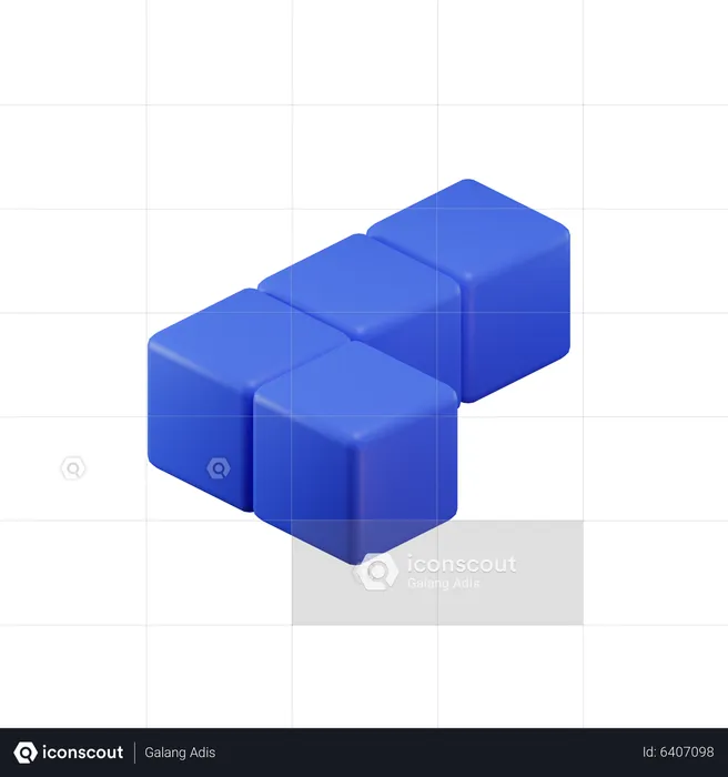 Bloque de Tetris en forma de L  3D Icon