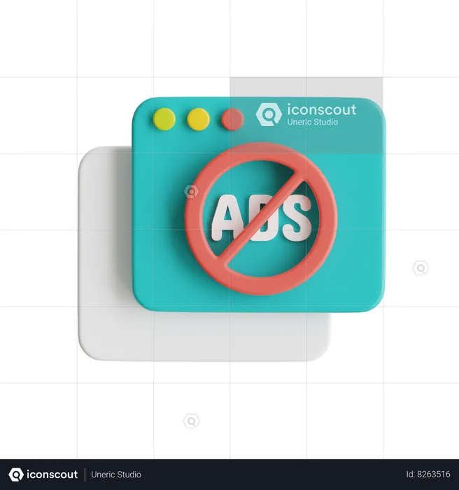 Bloqueador de anúncios  3D Icon