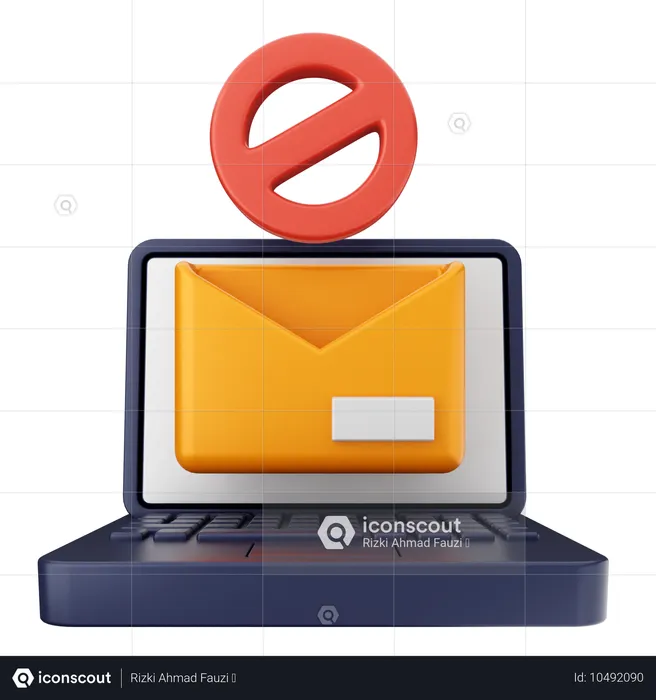 Bloquear e-mail segurança na internet  3D Icon