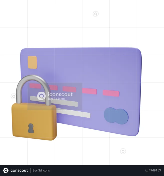 Bloqueio de cartão de crédito  3D Icon