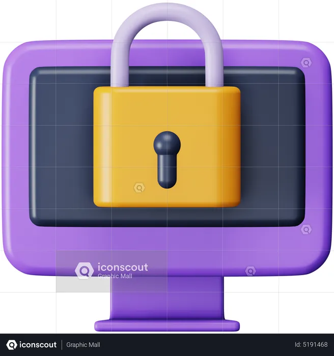 Bloqueio de computador  3D Icon