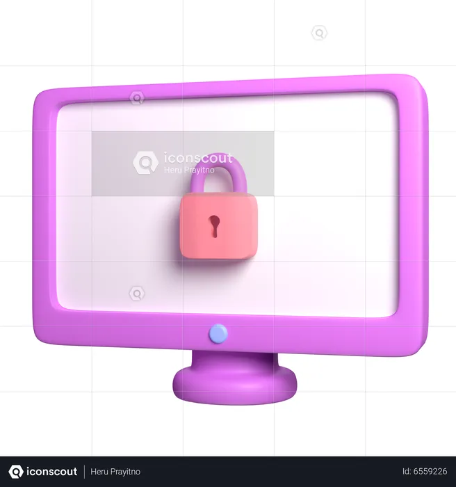 Bloqueio de computador  3D Icon