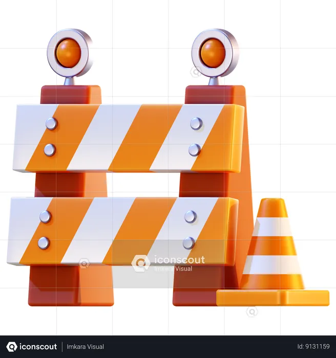 Bloqueio de estrada  3D Icon