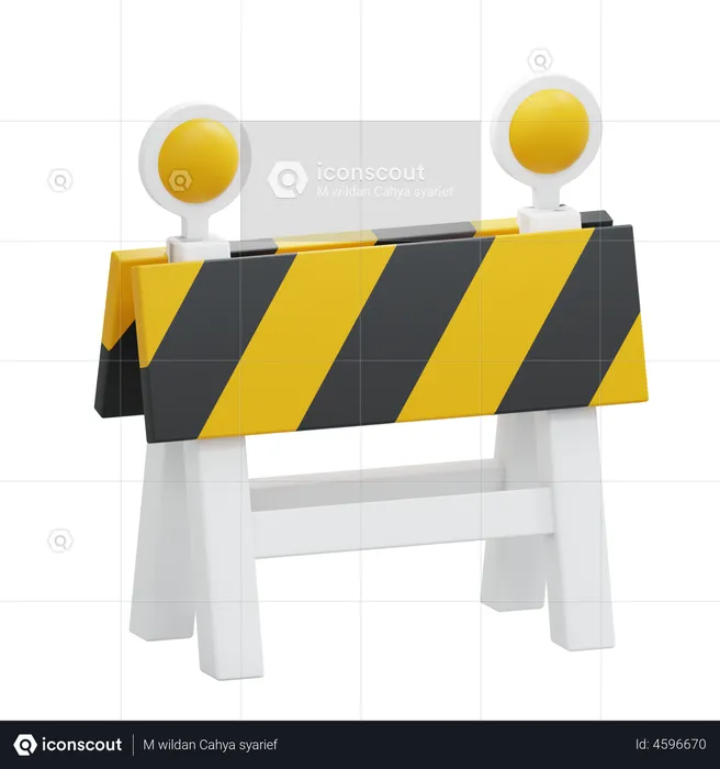 Bloqueio de estrada  3D Icon