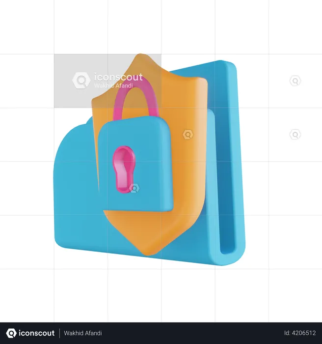 Bloqueio de segurança de pasta  3D Illustration