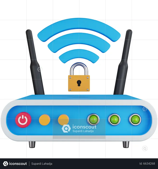 Bloqueio wi-fi  3D Icon